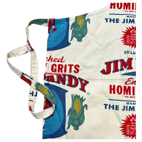 VTG Jim Dandy Co Hominy Grits Sack Fabric Apron feed Bag Neck Strap Waist Ties - Picture 4 of 8